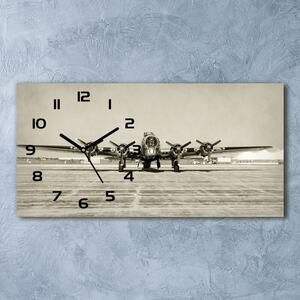 Ceas de perete orizontal din sticlă bombardier vechi