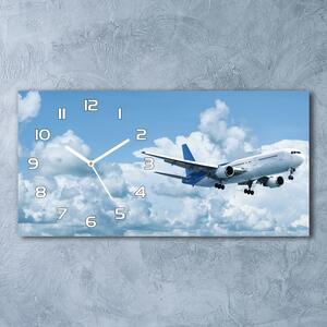 Ceas de perete modern din sticla Avionul în cer