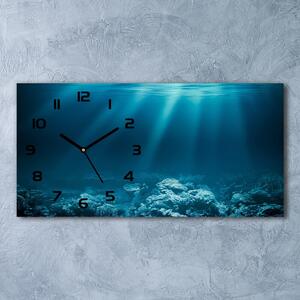 Ceas de perete orizontal din sticlă Lumea subacvatica