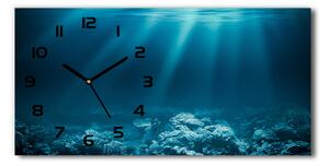 Ceas de perete orizontal din sticlă Lumea subacvatica