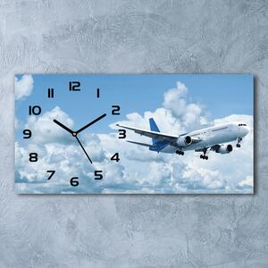 Ceas de perete modern din sticla Avionul în cer
