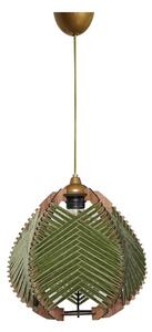 Lustră verde-închis/în culoare naturală cu abajur textil ø 25 cm – Opviq lights