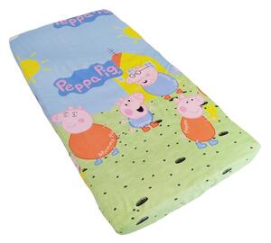 Cearceaf 120x60 cm, cu elastic, peppa pig