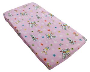 Cearceaf 120x60 cm, cu elastic, iepurasi