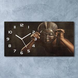 Ceas de perete modern din sticla mască africană