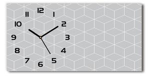 Ceas de perete orizontal din sticlă fundal geometrică