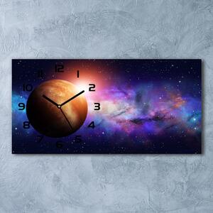 Ceas de perete orizontal din sticlă Nebuloasă