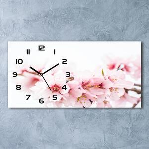 Ceas de perete modern din sticla flori de cireș