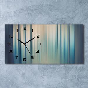 Ceas de perete orizontal din sticlă dungi albastre