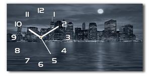 Ceas de perete orizontal din sticlă New York, pe timp de noapte