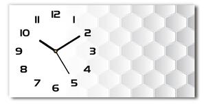 Ceas de perete orizontal din sticlă fundal hexagoane