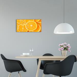 Ceas de perete modern din sticla felii de portocale