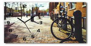 Ceas de perete modern din sticla Biciclete în Amsterdam