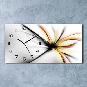 Ceas de perete orizontal din sticlă floare abstract
