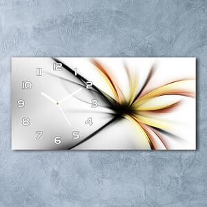 Ceas de perete orizontal din sticlă floare abstract