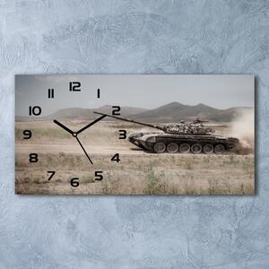 Ceas de perete orizontal din sticlă Tank în deșert