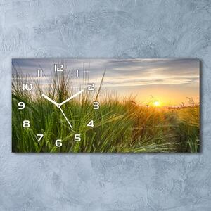 Ceas de perete orizontal din sticlă Câmp de grâu