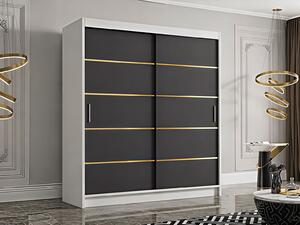 Dressing Mario, 160x60x200cm, Auriu, Alb Antracit, Pal 18 mm