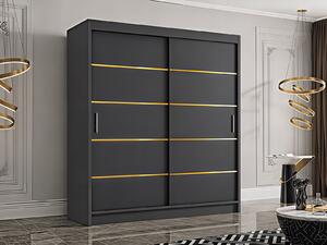 Dressing Mario, 160x60x200cm, Auriu, Antracit, Pal 18 mm