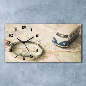 Ceas de perete orizontal din sticlă Simbolismul de călătorie