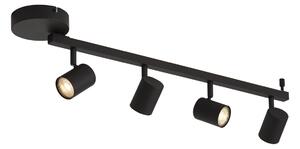 Spot de tavan modern negru cu 4 lumini GU10 50mm, inclusiv iluminare de fundal și întrerupător cu 3 căi - Back Up