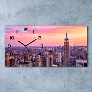 Ceas de perete orizontal din sticlă New York West