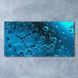 Ceas de perete orizontal din sticlă Bule sub apă