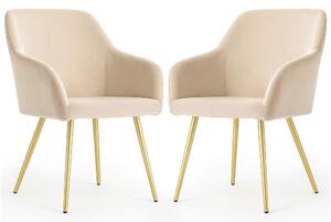 Set 2 scaune de sufragerie Exello (bej + auriu). Promo -16%. 1152184
