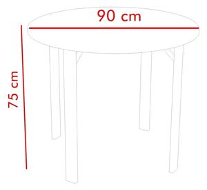 Set masa Onita rotund cu 4 scaune 90 cm
