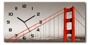Ceas de perete orizontal din sticlă Podul din San Francisco