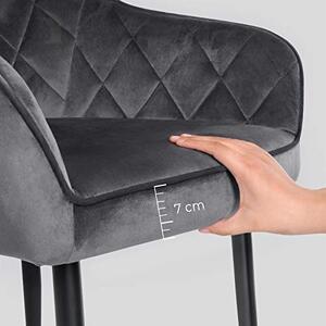 Set 6 scaune dining, Songmics, Gri, 62.5x60x85 cm