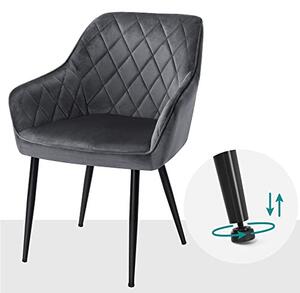 Set 6 scaune dining, Songmics, Gri, 62.5x60x85 cm
