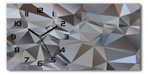 Ceas de perete orizontal din sticlă triunghiuri abstractizare