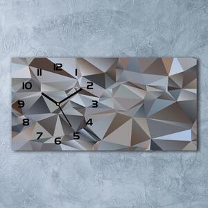 Ceas de perete orizontal din sticlă triunghiuri abstractizare