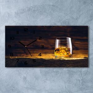 Ceas de perete modern din sticla Bourbon într-un pahar