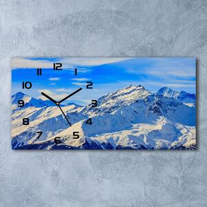 Ceas de perete modern din sticla Alpi în timpul iernii