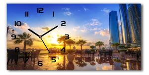Ceas de perete orizontal din sticlă Abu Dhabi est