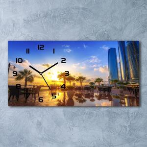 Ceas de perete orizontal din sticlă Abu Dhabi est