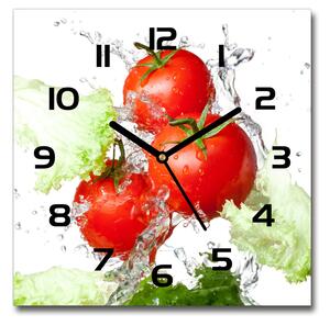 Ceas din sticlă pătrat Tomate și salată