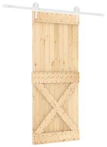 Ușă glisantă cu set feronerie, 90x210 cm, lemn masiv de pin