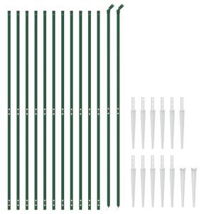 Gard plasă de sârmă cu țăruși de fixare, verde, 2,2x25 m