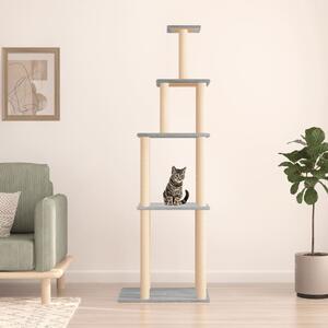 Ansamblu pisici, stâlpi din funie sisal, gri deschis, 183 cm