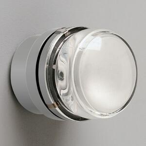Oluce Fresnel - Aplică cu lentilă din sticlă IP44, gri, reglabil, Transparent, Baie, Sticlă, Design, Plafon rotund direct
