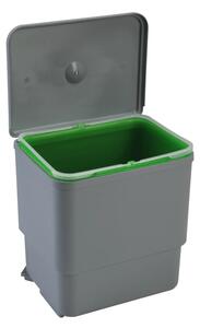 Cos gunoi pentru mobilier bucatarie, model Quatro, 1 cuva x 16 L, finisaj gri