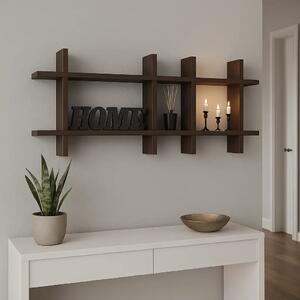 Raft perete din lemn Gozde Homs, 100 x 45 x 9 cm, maro