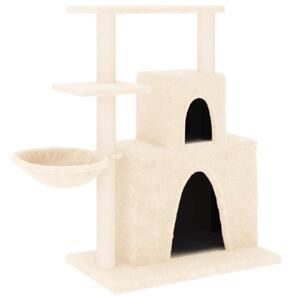 Ansamblu de pisici cu stâlpi din funie de sisal, crem, 83 cm