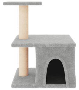 Ansamblu pisici cu stâlpi din funie sisal, gri deschis, 48 cm
