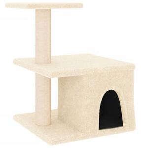 Ansamblu de pisici cu stâlpi din funie de sisal, crem, 48 cm