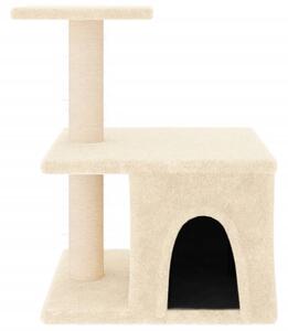 Ansamblu de pisici cu stâlpi din funie de sisal, crem, 48 cm