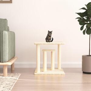 Stâlpi de zgâriat pentru pisici cu platforme, crem, 50 cm